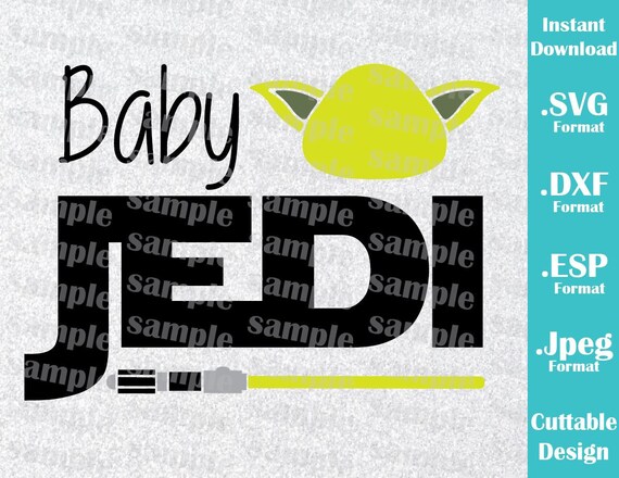 Download INSTANT DOWNLOAD SVG Star Wars Inspired Baby Jedi Yoda Cutting