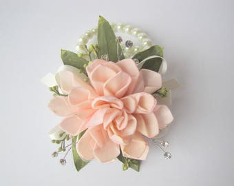 Dahlia and Rhinestone Wristlet - Available in multiple colors - Wrist Corsage - Keepsake Wrist Corsage - Prom Corsage - Homecoming Corsage