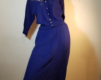 FREE SHIPPING 1940 Wool Knit Suit