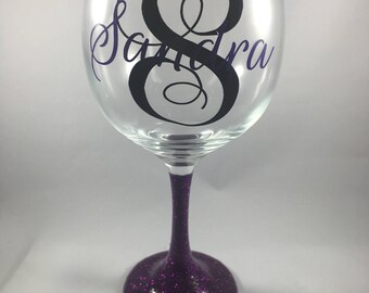 Glittered Wine Glasses