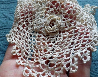 Gorgeous Victorian Irish Crochet Lace 3 D Clones Modesty Panel Bodice Collar Fab Rare Antique Bride Dress Collect