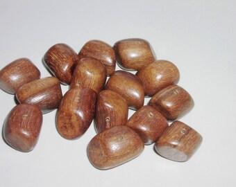 Large odd shaped wood beads 23 pcs. - about 17 x 22 mm