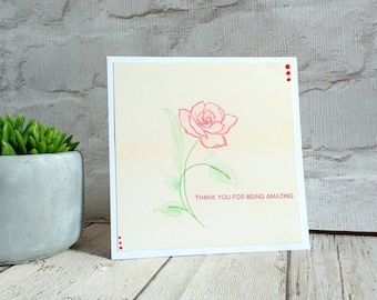 mother's day card - thank you card - anniversary gift- valentines - romantic - handmade - flowers - bouquet