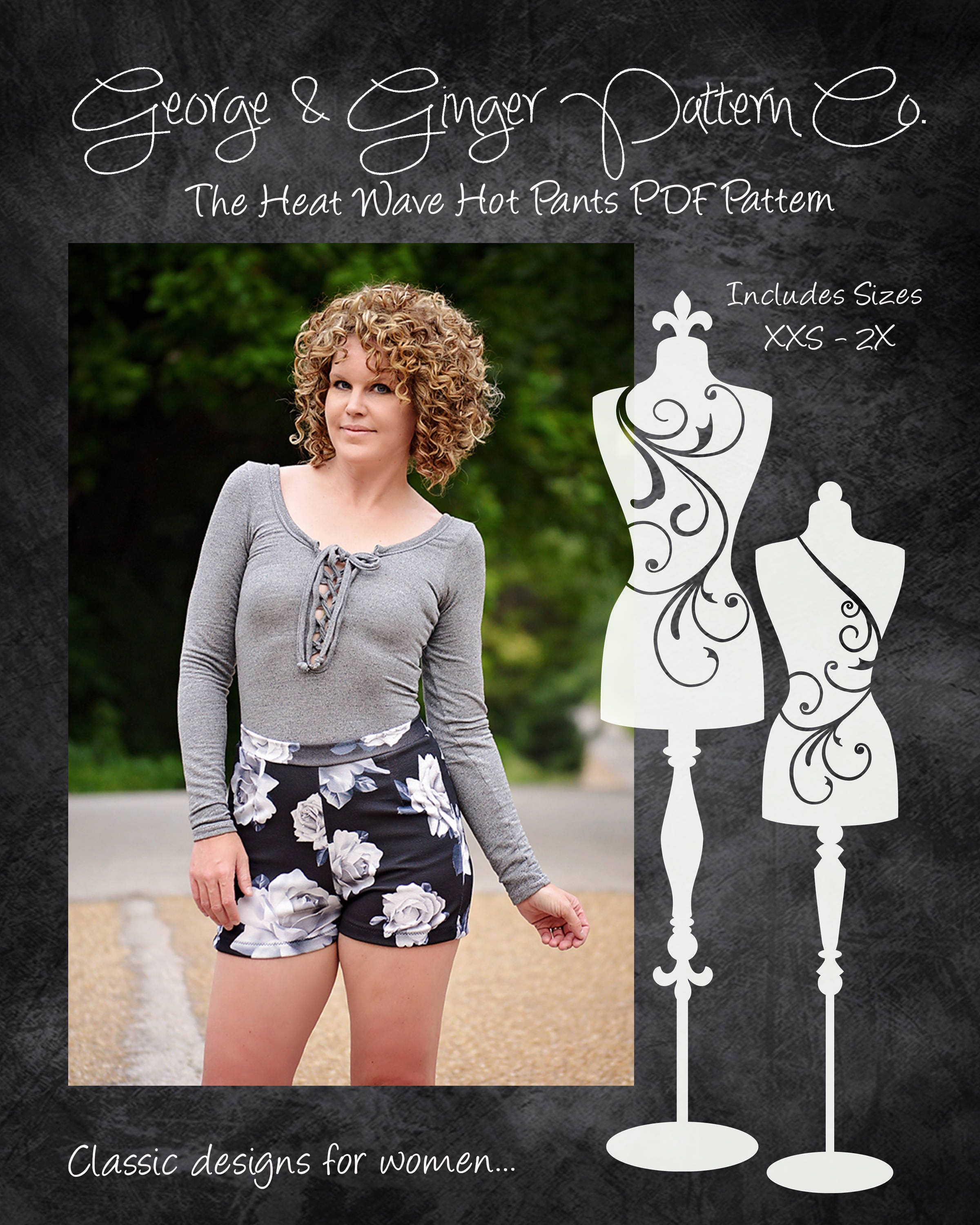 The Heat Wave Hot Pants Women's Sizes PDF Sewing Pattern