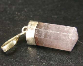 Purple Scapolite Pendant in SS From Pakistan - 1.3"