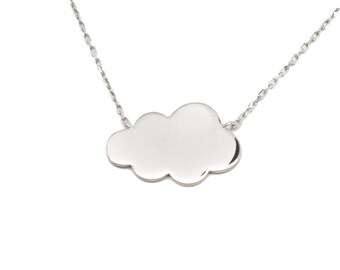 Personalized Sterling Silver cloud necklace