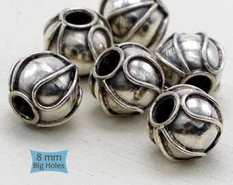925 Silver Bali Wired Beads Large Holes--1 Pc | 29-BW209-1