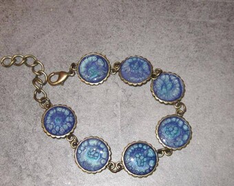 Bracelet six links paint and resin