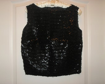 1950's/1960's Vintage Black Sequin Top