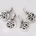 6 of Karen Hill Tribe Silver Ohm Printed Circle Disc Charms 6x2mm. :ka3788