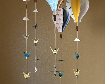 Origami Crane and Hot Air Balloon Mobile