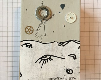 Defunkmail box.....Matchbox small art assemblage gift box cute quirky creative original unusual personalised collage keepsake defunkyard