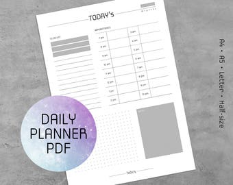 Log Pages 2018 - Daily Planner Printable PDF, Template, Planner Pages, Daily To Do List, A4, A5, Letter, Half-size