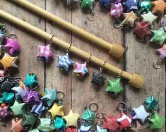Origami Stitch Marker Stars - Set of 5
