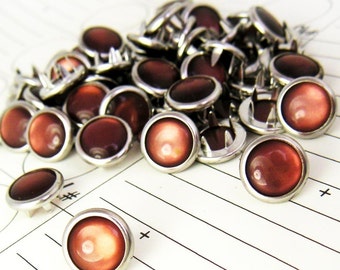 24 Brown Cowgirl Snaps Pearl Prong Western Snaps