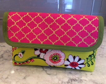 Makeup Bag with Brush Holder. Makeup Bag. Cosmetic Bag. Makeup Organizer. Travel Bag.