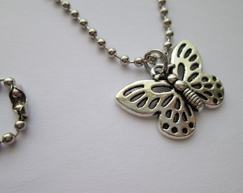 Butterfly Necklace stainless Steel ball chain