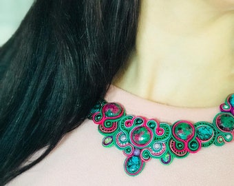 Handmade soutache necklace