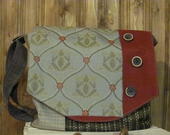 handbag, women fabric shoulder purse back.