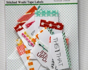 20 Stitched Washi Tape Labels
