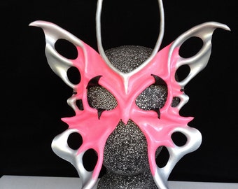 Pink Butterfly Fairy Mask Fairy Costume Leather Festival Mask Masquerade Mask Mardi Gras Carnival Renaissance Faire Halloween Mask Cosplay