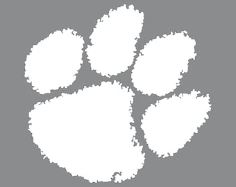 White Clemson Tiger Paw-Choose Size-Car Decal-Wall Decal-Laptop Decal-Cup Decal-Free Shipping