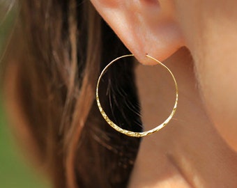 Large Hoop Earrings, Gold Filled Hoop Earrings, Hammered Hoop Earrings, Hoop Earrings, Large Hoop Earrings, Gold Hammered Earrings