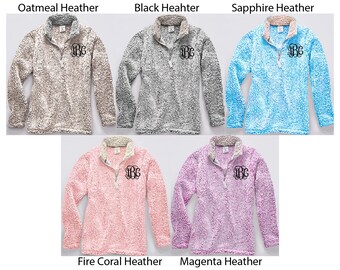 Monogrammed 1/4 Zip Sherpa pullover, Monongram Sherpa, Monogrammed Jacket, Jacket