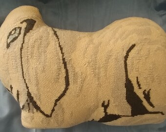 Needlepoint Sheep With Blue Eye