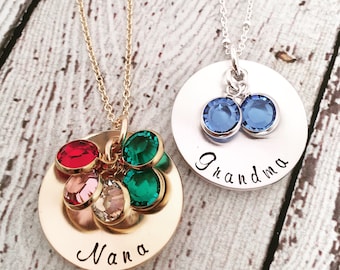 Mothers Day Gift for Grandma, Birthstone Necklace for Grandma, Nana Necklace, Grandmother Necklace, Grandma Jewelry, Birthstone Jewelry