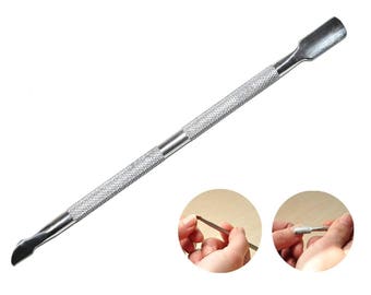 Cuticle Pusher and Spoon Nail Cleaner – Cuticle Remover Trimmer Cutter Manicure Pedicure Tool for Fingernails and Toenails