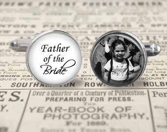 Father Of The Bride Cufflinks,Custom Photo Accessories, Wedding Cufflinks