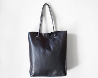 Black Essential Tote / Nappa Leather Tote Bag / Black Bag / BlackTote Bag / Women's Handbag / Black Tote / Black Leather Shopper