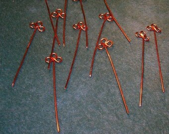 Handcrafted Clover Copper Head Pins (20 gauge)