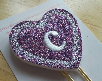 Lacy Heart Initial Paper Clip