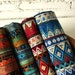 African Stripe Cotton Linen Fabric Bohemian fabric Upholstery fabric Medium Weight- 1/2 Yard - 1/2 yard