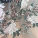 Mauve Green Ivory Flowers Lace Fabric, Large Rose Flower Fabric, Wedding Lace Fabric, Girl Dress Lace Tulle