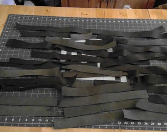 Grey Utility Leather Pre-Cut Strips / Free Shipping
