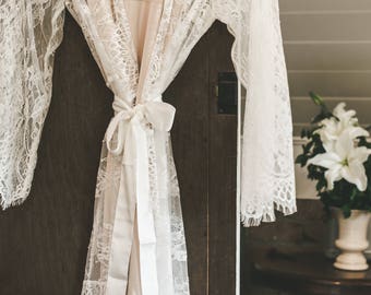 Bridal Lace Robe | Wedding Day Robe | Full Lace Robe