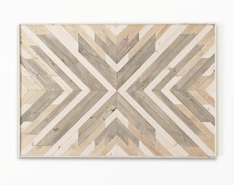 Wood Wall Art ~ Large Wall Art ~ Wooden Wall Art ~ Wooden Wall Art Large ~ Geometric Wood Wall Art ~ White Wood Wall Art ~ Boho Wall Art