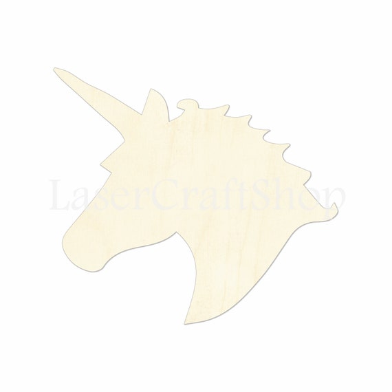 2 34 unicorn head wooden cutout shape