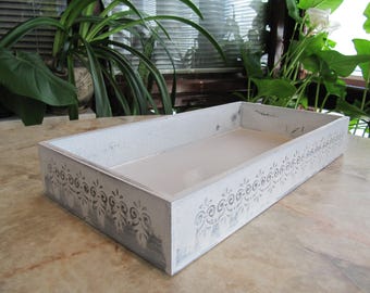 Table decor Farmhouse decor Table tray Decor tray Wooden items French country Serving platter Serving tray Shabby chic Wood platter
