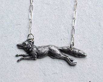 Fox Necklace ... Woodland Fox Antique Silver