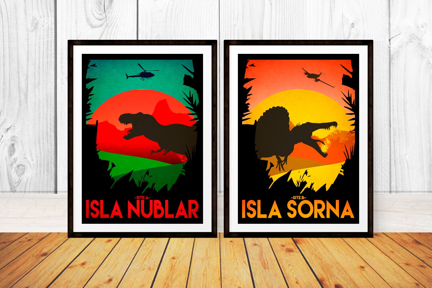 Jurassic Park Travel Poster Set Isla Nublar Sorna Site Jurassic Park Travel Poster Set Isla Nublar Sorna Site