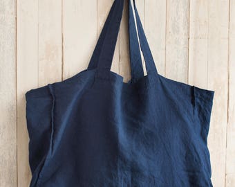 LARGE Natural LINEN Tote Bag, Large Tote Bag, Linen Shopping Bag, Market bag, Beach Bag, Linen Bag, Bag with pocket inside, Eco bag