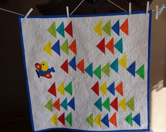 Flying Geese Baby Quilt, Come Fly With Me 0417-01
