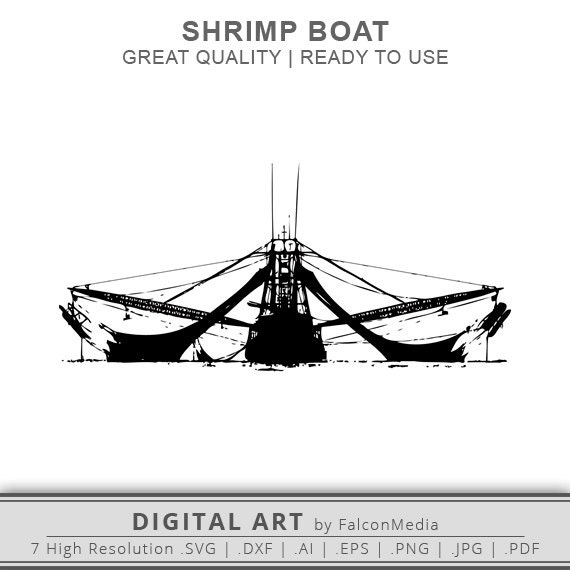 Shrimp Boat SVG Shrimp Boat Silhouette Boat SVG