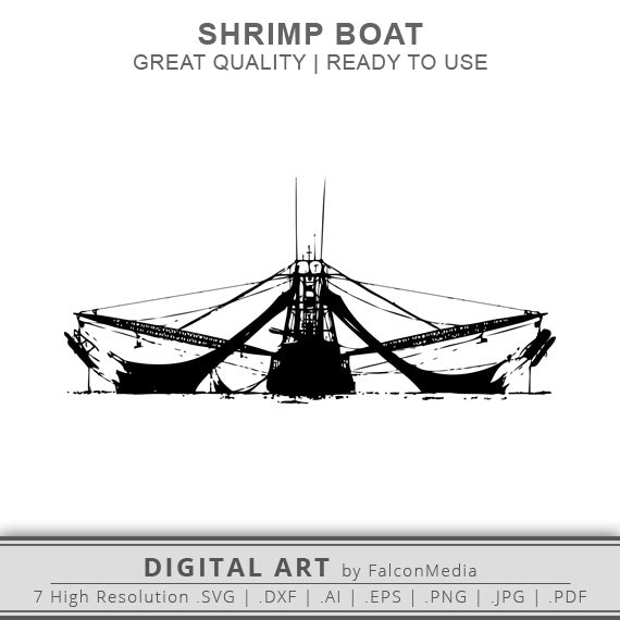 Shrimp Boat SVG Shrimp Boat Silhouette Boat SVG