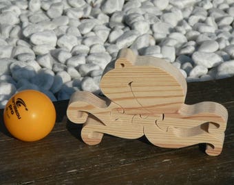 Animal puzzle "Octopus" in woodcut