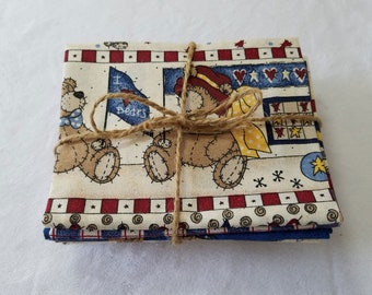 Quilt Fabric - 8 Fat Quarters - Patriotic Bears